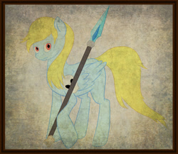 Size: 2584x2246 | Tagged: safe, artist:ruirik, oc, oc only, oc:downburst, species:pegasus, species:pony, solo, spear