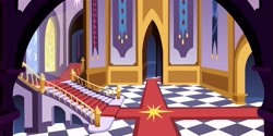 Size: 3840x1920 | Tagged: safe, artist:minty root, background, canterlot, room, stairs, vector