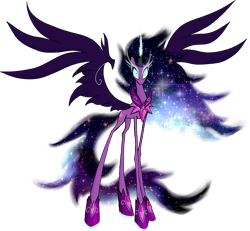 Size: 1000x922 | Tagged: safe, artist:kaizerin, character:midnight sparkle, character:twilight sparkle, character:twilight sparkle (scitwi), species:pony, equestria girls:friendship games, g4, my little pony: equestria girls, my little pony:equestria girls, equestria girls ponified, female, horseshoes, midnight sparkle, nightmare form, ponified, simple background, solo, transparent background