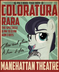 Size: 1678x2044 | Tagged: safe, artist:wourdeluck, character:coloratura, fallout equestria, poster, rara