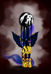 Size: 1280x1856 | Tagged: safe, artist:kwendynew, character:nightmare moon, character:princess luna, armor, corrupted, female, solo