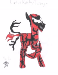 Size: 3060x3960 | Tagged: safe, artist:aridne, carnage, marvel comics, ponified, solo, traditional art