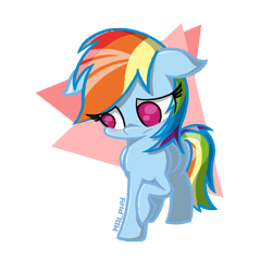 Size: 2400x2400 | Tagged: safe, artist:malphee, character:rainbow dash, blushing, cute, embarrassed, female, floppy ears, sad, signature, solo