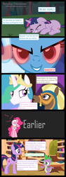 Size: 1500x4000 | Tagged: safe, artist:lightningtumble, character:haakim, character:pinkie pie, character:princess celestia, character:spike, character:trixie, character:twilight sparkle, species:pony, species:unicorn, episode:magic duel, g4, my little pony: friendship is magic, banished, comic, faris, female, mare, pinkie clock, saddle arabian, trollestia, vector, vector comic