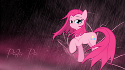 Size: 1920x1080 | Tagged: safe, artist:leadhooves, artist:leonbrony, artist:quasdar, character:pinkamena diane pie, character:pinkie pie, alternate hairstyle, looking at you, raised hoof, straight hair, vector, wallpaper, windswept mane