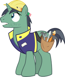 Size: 2409x2817 | Tagged: safe, artist:pacificgreen, character:constructicorn, species:pony, species:unicorn, .svg available, clothing, hard hat, hat, male, pencil, simple background, solo, stallion, stubble, svg, toolbelt, transparent background, vector