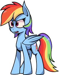 Size: 1619x2034 | Tagged: safe, artist:lightningbolt, artist:malphee, derpibooru original, character:rainbow dash, species:pony, .svg available, angry, backwards cutie mark, female, frown, glare, open mouth, shiny, simple background, solo, standing, svg, transparent background, vector, vector trace