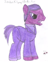 Size: 2550x3300 | Tagged: safe, artist:aridne, species:earth pony, species:pony, marvel comics, ponified, solo, the purple man, traditional art