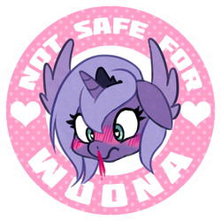 Size: 1000x1000 | Tagged: dead source, safe, artist:jopiter, character:princess luna, species:alicorn, species:pony, blood, blushing, female, filly, head, nosebleed, not safe for woona, nsfw, solo, spread wings, wingboner, wings, woona, younger