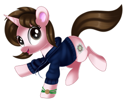 Size: 2511x1976 | Tagged: safe, artist:ilynalta, oc, oc only, oc:ily, species:pony, species:unicorn, clothing, cute, female, happy, hoodie, mare, simple background, solo, transparent background