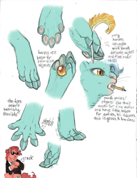 Size: 846x1099 | Tagged: safe, artist:jayrockin, character:lyra heartstrings, character:pinkie pie, species:earth pony, species:pegasus, species:pony, species:unicorn, :<, :c, cheek fluff, clothing, cracking knuckles, ear fluff, female, finger hooves, fluffy, frown, genetics, hoof fluff, hoof hold, leg fluff, mare, mouth hold, neck fluff, necktie, nose wrinkle, pencil, quill, reference sheet, stretching, suit, sunglasses, tiny sapient ungulates, underhoof, whiskers