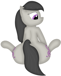 Size: 2623x3269 | Tagged: safe, artist:notyobizz, character:octavia melody, species:earth pony, species:pony, female, large butt, mare, plot, simple background, sitting, solo, transparent background, treblebutt