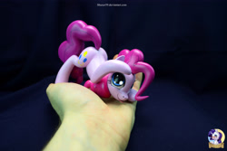Size: 4608x3072 | Tagged: safe, artist:shuxer59, character:pinkie pie, species:pony, absurd resolution, craft, cute, diapinkes, face down ass up, in goliath's palm, irl, photo, raised hoof, sculpture, solo, tongue out, traditional art