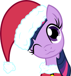 Size: 6297x6788 | Tagged: safe, artist:lazypixel, character:twilight sparkle, absurd resolution, christmas, christmas ponies, clothing, female, hat, santa hat, simple background, solo, transparent background, vector
