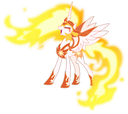 Size: 4000x3587 | Tagged: safe, artist:askometa, character:daybreaker, character:princess celestia, species:pony, episode:a royal problem, g4, my little pony: friendship is magic, evil laugh, female, simple background, solo, spread wings, transparent background, vector, wings