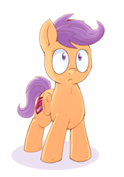 Size: 700x1000 | Tagged: source needed, safe, artist:sea-maas, character:scootaloo, species:pegasus, species:pony, female, filly, simple background, solo, surprised, white background
