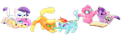 Size: 3300x1010 | Tagged: safe, artist:siggie740, character:applejack, character:fluttershy, character:pinkie pie, character:rainbow dash, character:rarity, character:spike, character:twilight sparkle, applecat, book, cat, catified, copypasta, fish, fluttercat, grooming, handwritten navy seal copypasta, licking, mane six, meme, navy seal copypasta, pinkie cat, playing, rainbow cat, raricat, reading, simple background, species swap, tongue out, transparent background, twilight cat