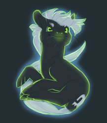 Size: 520x600 | Tagged: safe, artist:jayrockin, species:earth pony, species:pony, danny phantom, finger hooves, glow, gray background, male, ponified, raised eyebrow, simple background, smiling, smirk, solo, tiny sapient ungulates, whiskers