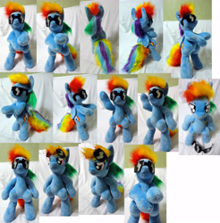 Size: 7040x7168 | Tagged: safe, artist:rens-twin, character:rainbow dash, species:pegasus, species:pony, absurd resolution, bipedal, female, gangnam style, irl, mare, photo, plushie, solo, sunglasses