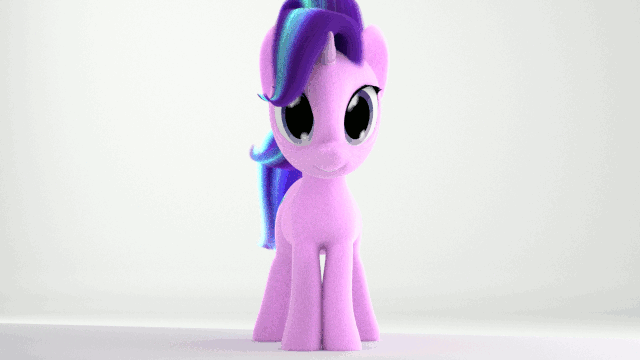 Size: 640x360 | Tagged: safe, artist:gabe2252, character:starlight glimmer, species:pony, species:unicorn, 3d, 3d model, animated, female, gif, rotating, solo, strategically covered, tail censor, turntable