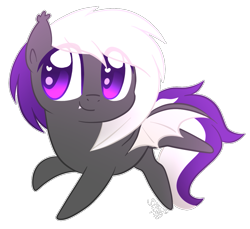 Size: 1065x974 | Tagged: safe, artist:siggie740, oc, oc only, oc:nightwalker, species:bat pony, species:pony, chibi, cute, heart eyes, simple background, solo, transparent background, wingding eyes