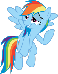 Size: 1250x1600 | Tagged: safe, artist:jp, derpibooru original, character:rainbow dash, species:pegasus, species:pony, episode:all bottled up, g4, my little pony: friendship is magic, .svg available, female, flying, lidded eyes, mare, simple background, smiling, solo, spread wings, svg, transparent background, vector, wings