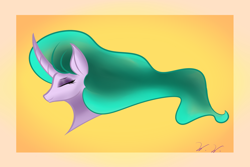 Size: 3000x2000 | Tagged: safe, artist:wilshirewolf, character:mistmane, species:pony, species:unicorn, episode:campfire tales, g4, my little pony: friendship is magic, bust, curved horn, female, flowing mane, high res, mare, simple background