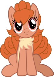 Size: 1095x1536 | Tagged: safe, artist:andrevus, oc, oc only, oc:vulpenia, species:pony, chest fluff, crossover, cute, looking at you, ocbetes, pokémon, ponified, puppy dog eyes, simple background, solo, transparent background, vulpix, weapons-grade cute