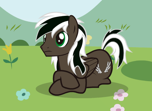 Size: 500x364 | Tagged: safe, artist:spectty, oc, oc only, oc:spectty, animated, flower, food, food transformation, gif, grass, poof, solo, specffle, transformation, waffle, wat