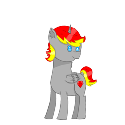 Size: 1000x1000 | Tagged: safe, artist:holly dance, artist:rubydeluxe, oc, oc only, oc:rd, species:alicorn, species:pony, 2018 community collab, derpibooru community collaboration, alicorn oc, blue eyes, cute, cutie mark, digital art, horn, looking around, male, simple background, solo, starry eyes, transparent background, wingding eyes, wings