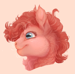 Size: 961x950 | Tagged: safe, artist:jayrockin, character:pinkie pie, species:earth pony, species:pony, bust, cheek fluff, cute, diapinkes, ear fluff, female, fluffy, gradient background, gray background, mare, neck fluff, simple background, smiling, solo, tiny sapient ungulates, unusual pupils, whiskers