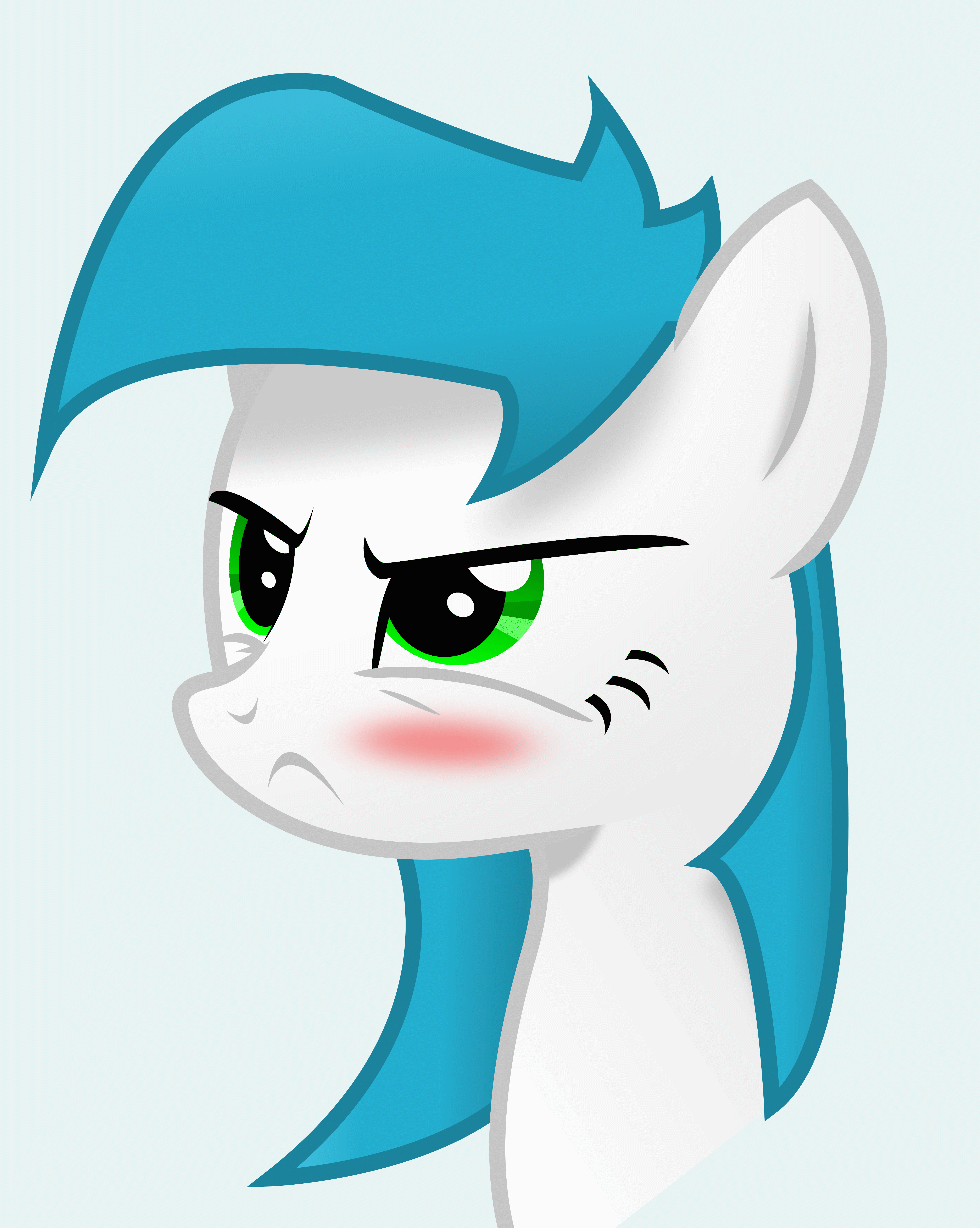 Size: 4724x5917 | Tagged: safe, artist:zylgchs, derpibooru original, oc, oc only, oc:cynosura, species:pegasus, species:pony, :<, absurd resolution, angry, animated, blushing, bust, cute, embarrassed, eye shimmer, female, frown, glare, mare, ocbetes, simple background, solo, vector, white background