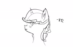 Size: 2048x1536 | Tagged: safe, artist:rubydeluxe, derpibooru original, oc, oc only, species:alicorn, species:pony, alicorn oc, black and white, blushing, digital art, ear fluff, grayscale, horn, looking at you, male, monochrome, neck fluff, sketch, smiling, solo