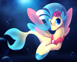 Size: 900x720 | Tagged: safe, artist:skyheavens, character:princess skystar, species:seapony (g4), my little pony: the movie (2017), cute, female, looking at you, skyabetes, solo, underwater, water