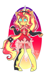 Size: 819x1280 | Tagged: safe, artist:jackytheripperart, character:sunset shimmer, equestria girls:forgotten friendship, g4, my little pony: equestria girls, my little pony:equestria girls, clothing, humans doing horse things, ponied up