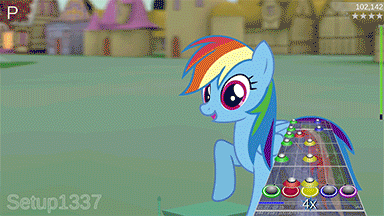 Size: 384x216 | Tagged: safe, artist:setup1337, character:rainbow dash, character:twilight sparkle, animated, female, game, pony girl