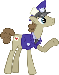 Size: 2987x3787 | Tagged: safe, artist:catnipfairy, character:post haste, species:earth pony, species:pony, high res, mailpony, male, raised hoof, simple background, smiling, solo, stallion, transparent background, vector