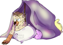Size: 1280x907 | Tagged: safe, artist:maximumbark, oc, oc:bolton, species:griffon, blanket, pillow, pillow fort, simple background, sketch, transparent background