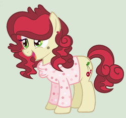 Size: 948x892 | Tagged: safe, artist:starfalldawn, character:cherry jubilee, species:pony, alternate universe, clothing, female, shirt, simple background, solo
