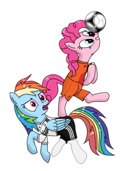 Size: 640x840 | Tagged: safe, artist:isegrim87, edit, character:pinkie pie, character:rainbow dash, clothing, football, germany, netherlands, simple background, socks, sports, transparent background, vector