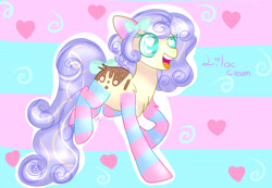 Size: 6500x4500 | Tagged: safe, artist:sweethearts11, oc, oc:lilac cream, species:earth pony, species:pony, absurd resolution, female, happy, heart eyes, mare, solo, wingding eyes