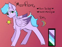Size: 800x600 | Tagged: safe, artist:harmonyskish, oc, oc:moonflare, species:pegasus, species:pony, male, reference sheet, rule 63, solo, stallion