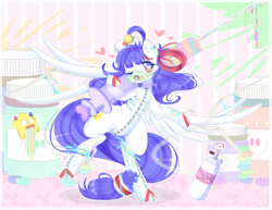 Size: 2200x1700 | Tagged: safe, artist:togeticisa, oc, species:pegasus, species:pony, colorful, heart, nurse, pills, solo