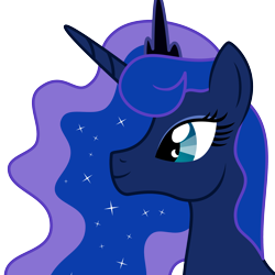 Size: 3000x3000 | Tagged: safe, artist:catnipfairy, character:princess luna, species:alicorn, species:pony, female, high res, mare, profile, simple background, smiling, solo, transparent background, vector