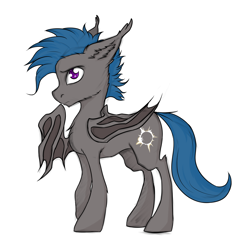 Size: 1280x1227 | Tagged: safe, artist:tatykin, oc, oc only, species:bat pony, species:pony, bat wings, ear fluff, looking at you, male, simple background, stallion, standing, white background, wing hands