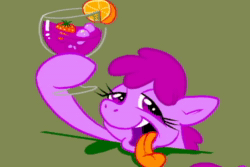 Size: 540x360 | Tagged: safe, artist:kabukihomewood, character:berry punch, character:berryshine, species:earth pony, species:pony, alcohol, animated, drunk, female, glass, green background, mare, simple background, song, sound, sound only, tongue out, vulgar, webm, wine, youtube link