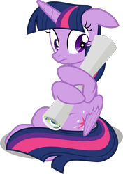 Size: 1200x1706 | Tagged: safe, artist:jp, derpibooru original, character:twilight sparkle, character:twilight sparkle (alicorn), species:alicorn, species:pony, episode:the washouts, g4, my little pony: friendship is magic, .svg available, awkward, cute, female, floppy ears, poster, simple background, sitting, solo, svg, transparent background, twiabetes, vector
