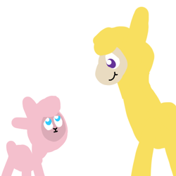 Size: 480x480 | Tagged: safe, artist:artdbait, community related, character:paprika paca, character:pom lamb, species:alpaca, species:sheep, them's fightin' herds, doodle, fightin' doods, fluffy, lamb, size difference, smiling
