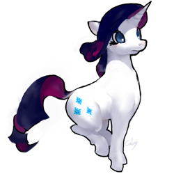 Size: 400x400 | Tagged: safe, artist:cabyowl, character:rarity, species:pony, species:unicorn, female, mare, simple background, solo, white background