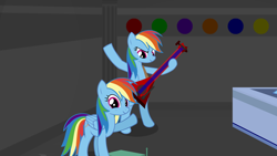 Size: 1920x1080 | Tagged: safe, artist:setup1337, character:rainbow dash, guitar, notes from magic, rock